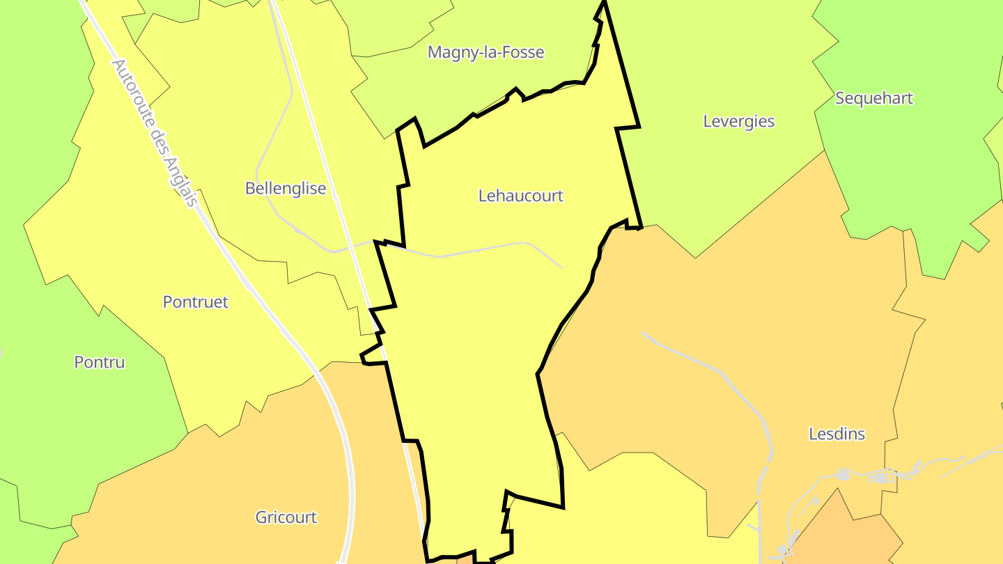 Carte des prix de l'immobilier Lehaucourt