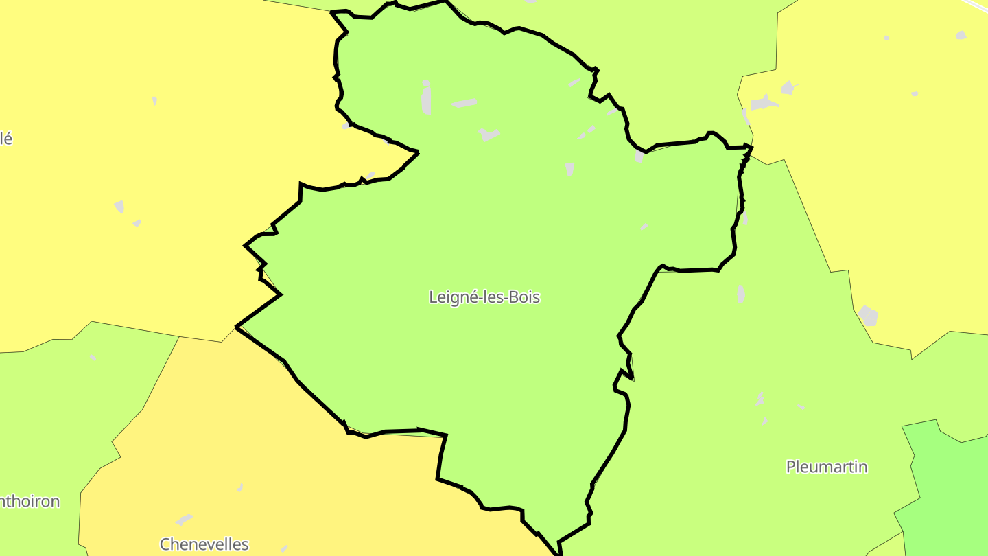 Carte des prix de l'immobilier Leigné-les-Bois