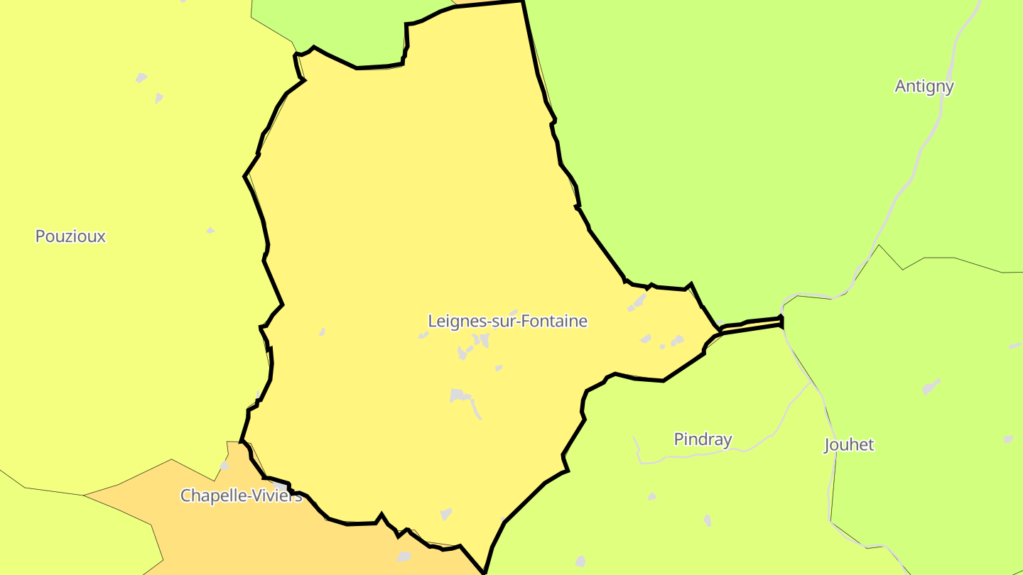 Carte des prix de l'immobilier Leignes-sur-Fontaine