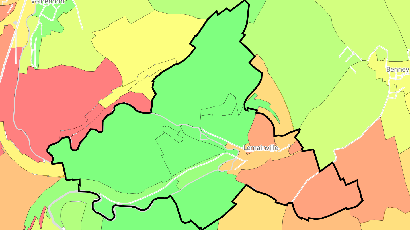 Carte des prix de l'immobilier Lemainville