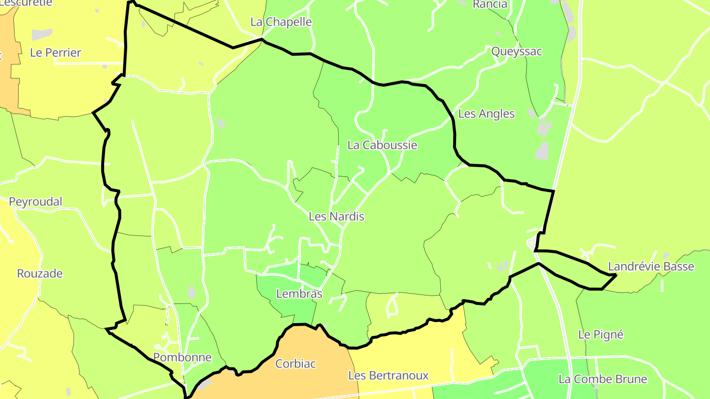 Carte des prix de l'immobilier Lembras