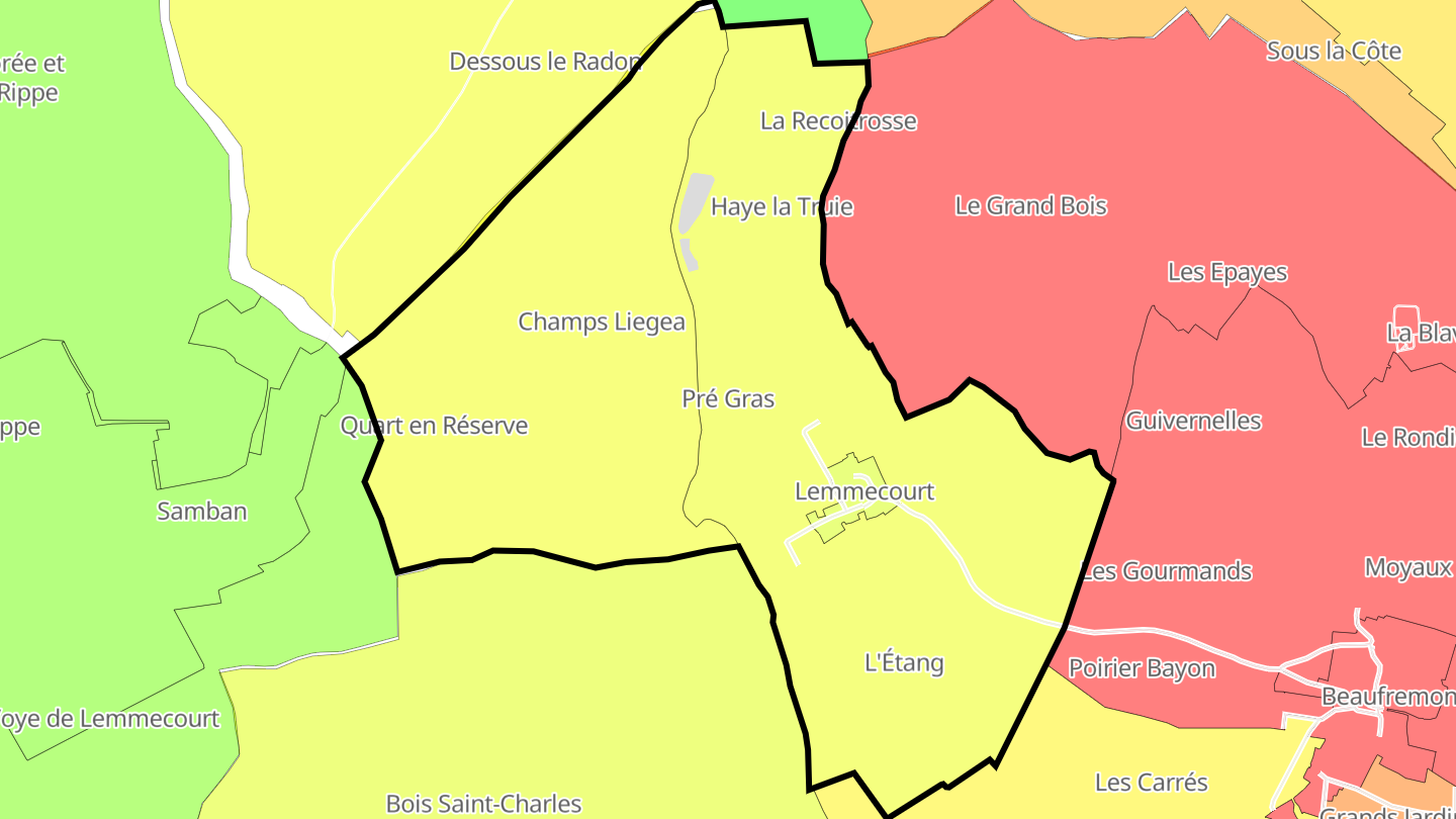Carte des prix de l'immobilier Lemmecourt