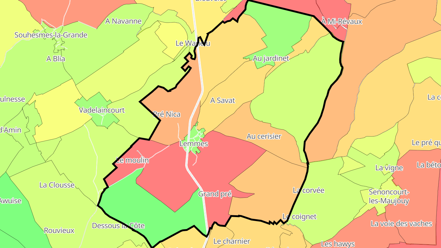 Carte des prix de l'immobilier Lemmes