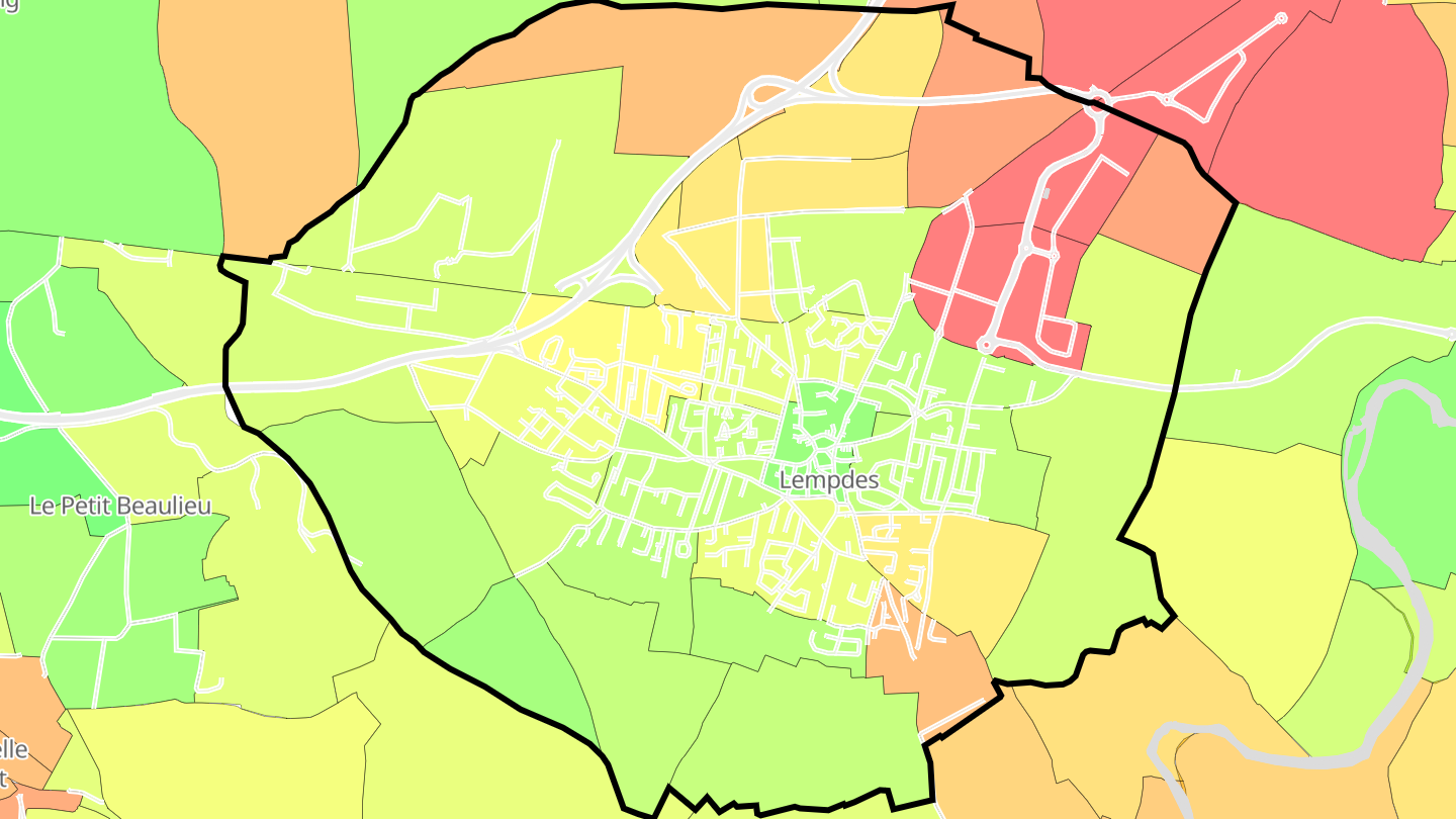 Carte des prix de l'immobilier Lempdes