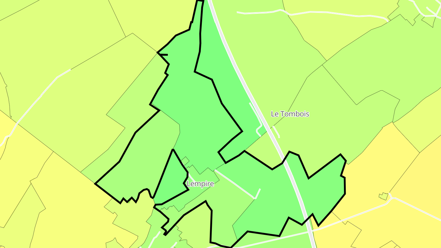Carte des prix de l'immobilier Lempire