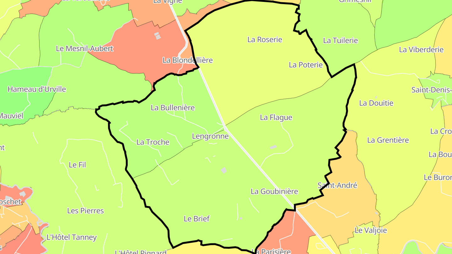 Carte des prix de l'immobilier Lengronne