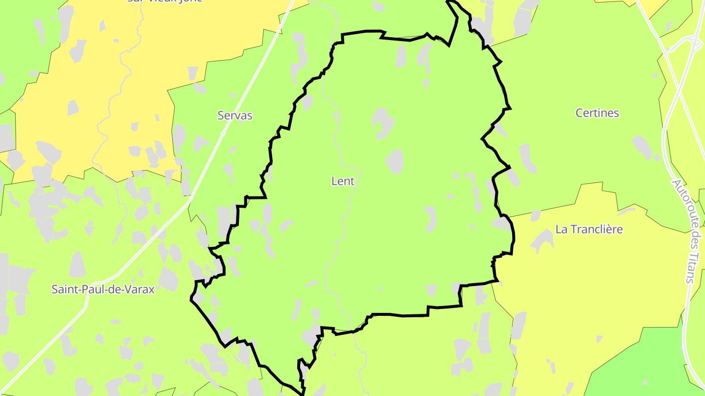 Carte des prix de l'immobilier Lent