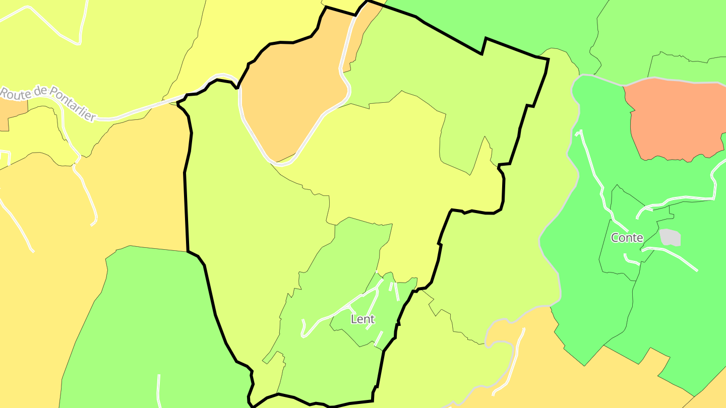 Carte des prix de l'immobilier Lent