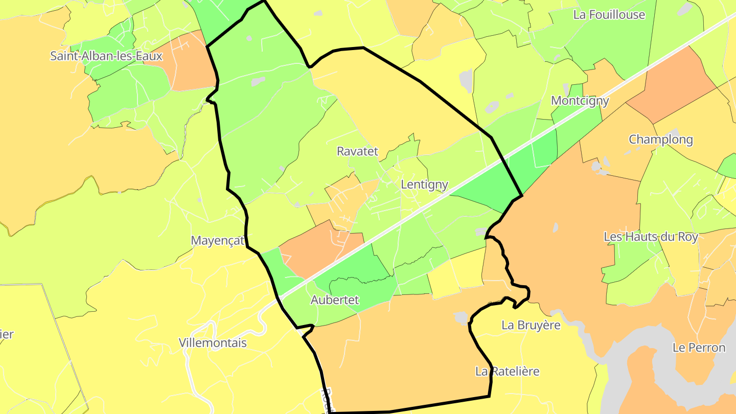 Carte des prix de l'immobilier Lentigny