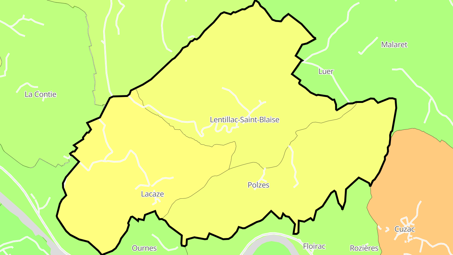 Carte des prix de l'immobilier Lentillac-Saint-Blaise