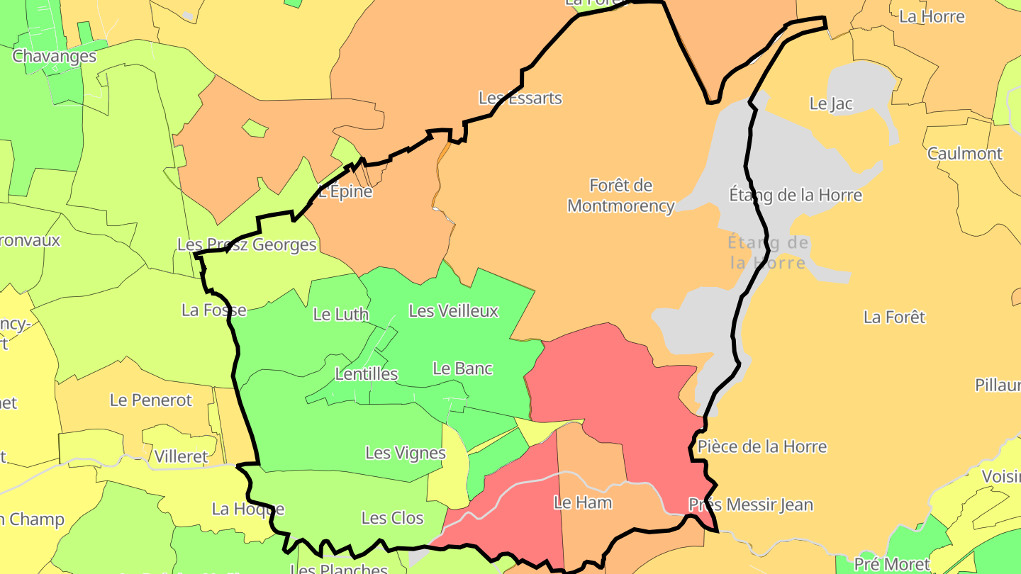 Carte des prix de l'immobilier Lentilles