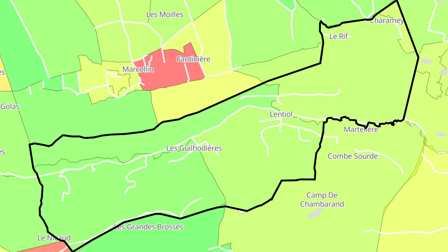 Carte des prix de l'immobilier Lentiol