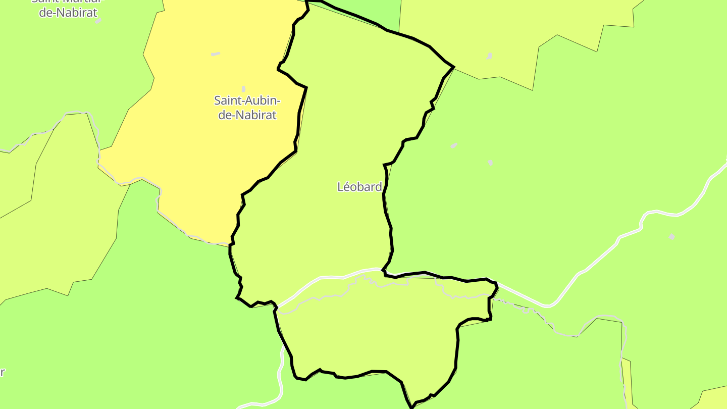 Carte des prix de l'immobilier Léobard