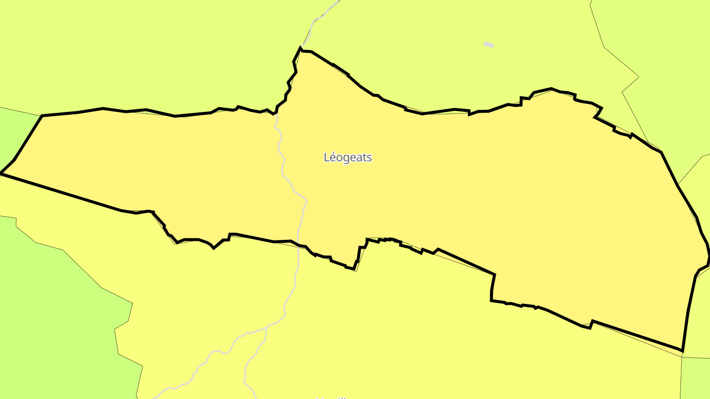 Carte des prix de l'immobilier Léogeats