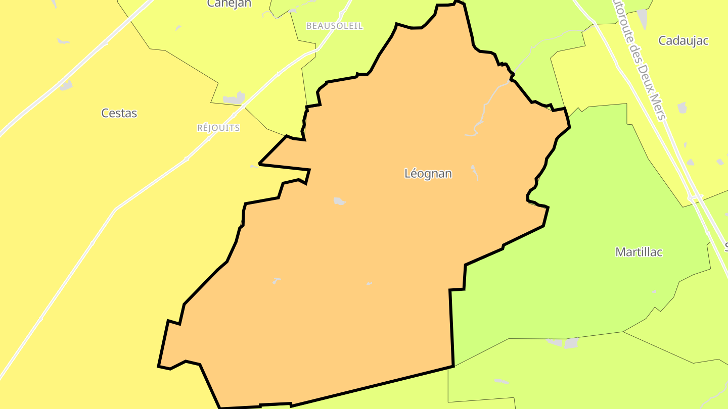 Carte des prix de l'immobilier Léognan