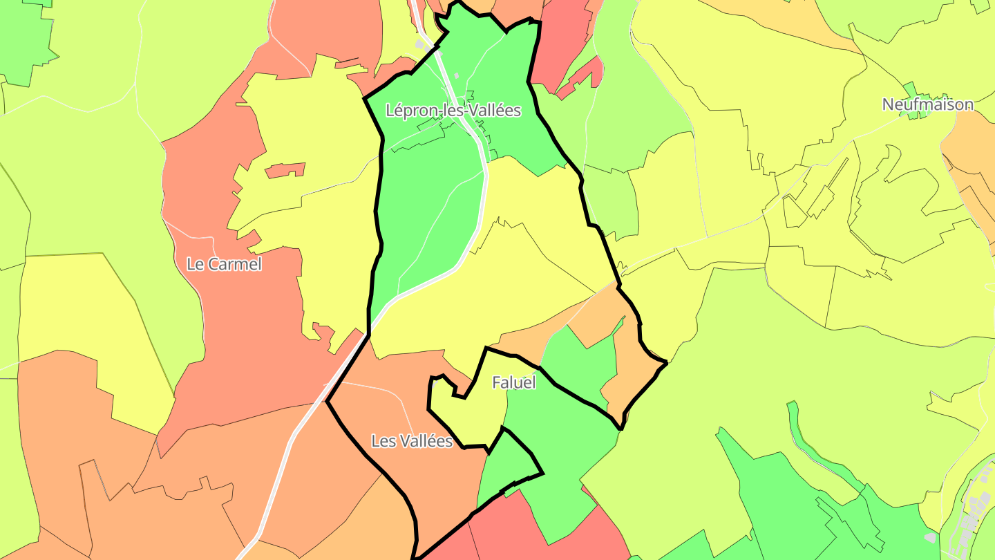 Carte des prix de l'immobilier Lépron-les-Vallées