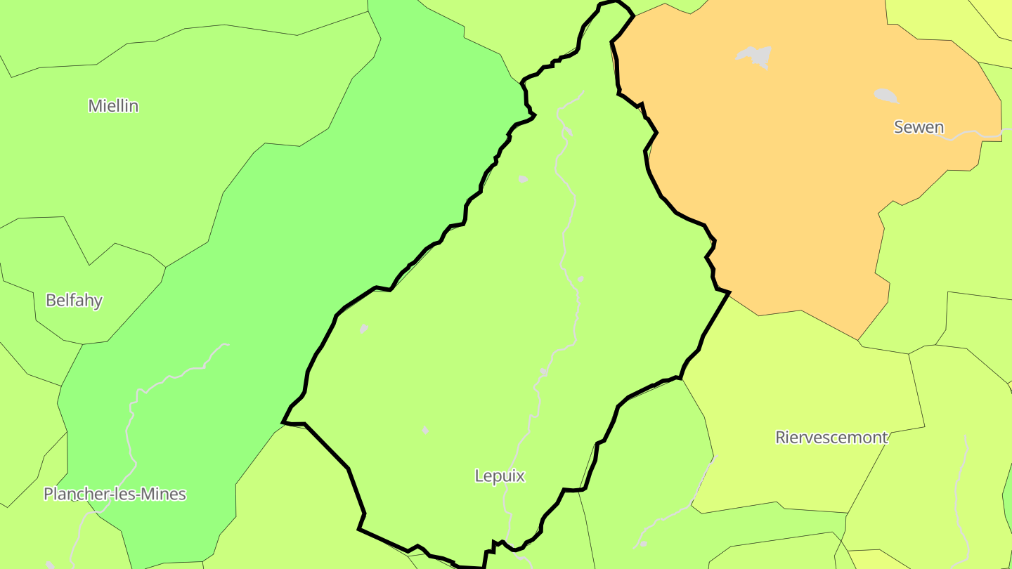 Carte des prix de l'immobilier Lepuix