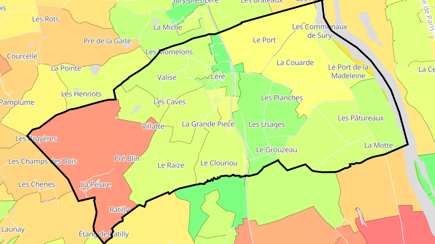 Carte des prix de l'immobilier Léré