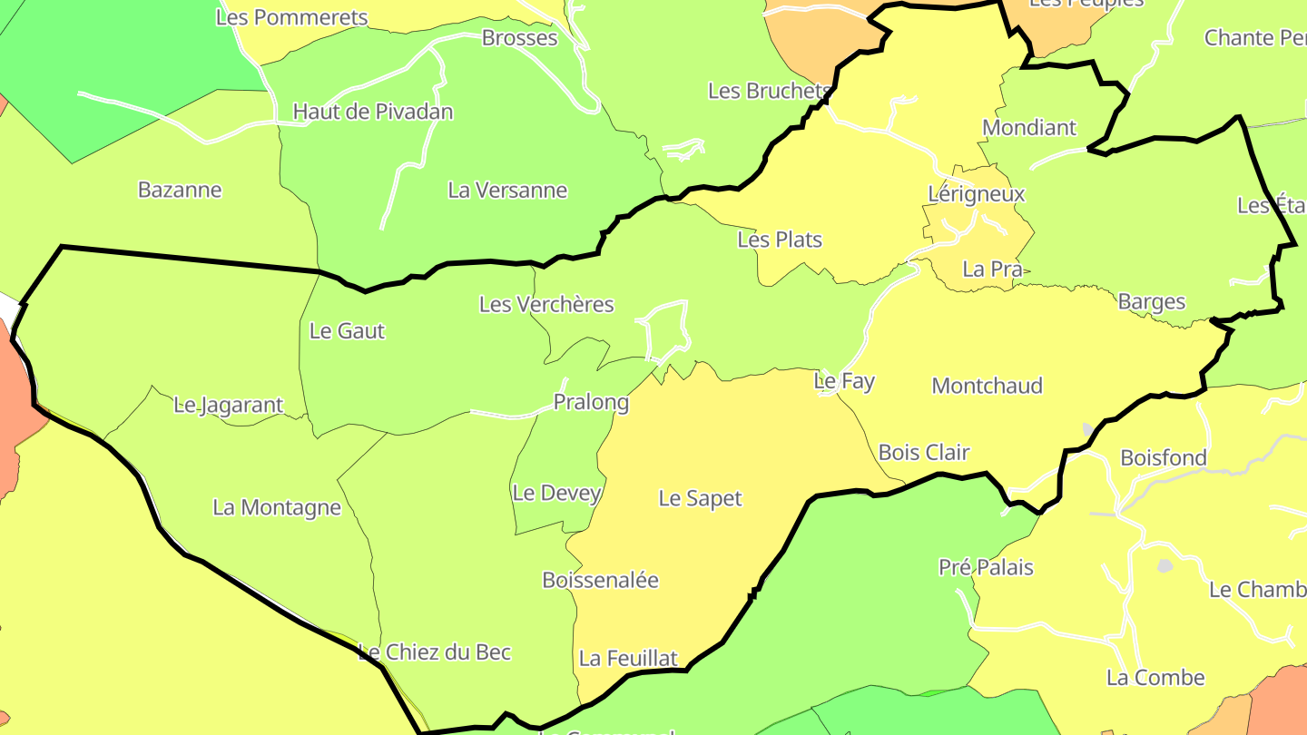 Carte des prix de l'immobilier Lérigneux