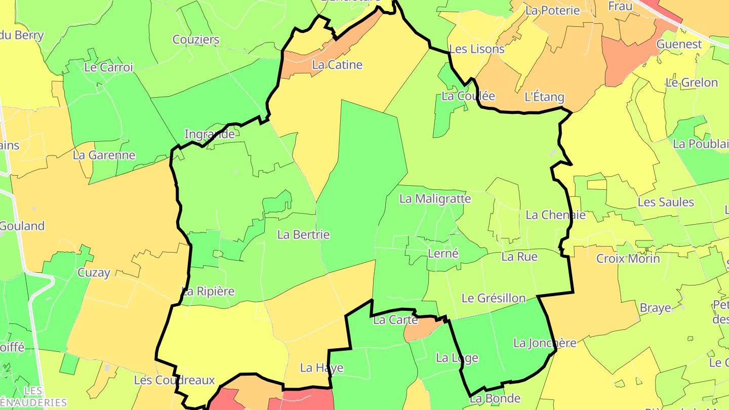 Carte des prix de l'immobilier Lerné