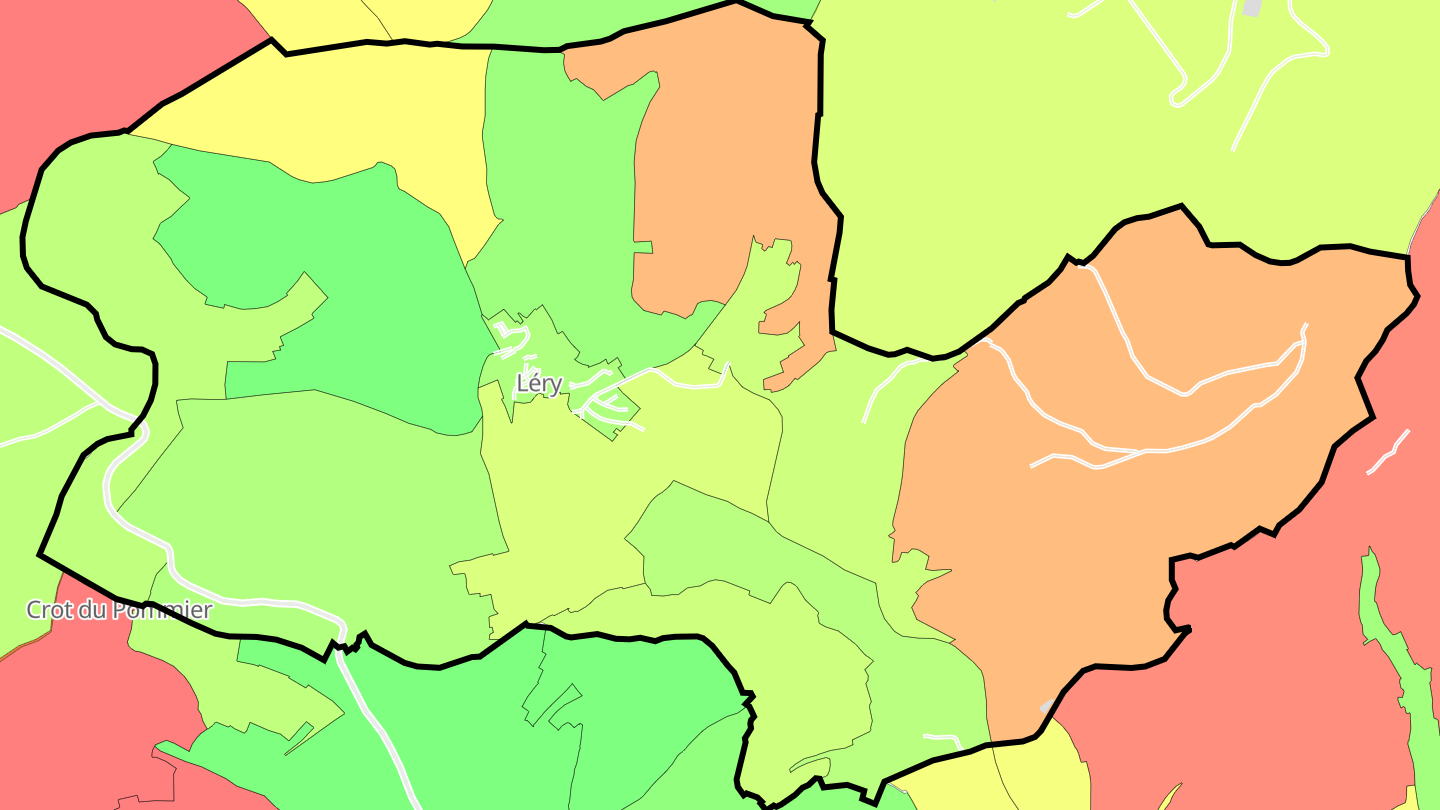 Carte des prix de l'immobilier Léry