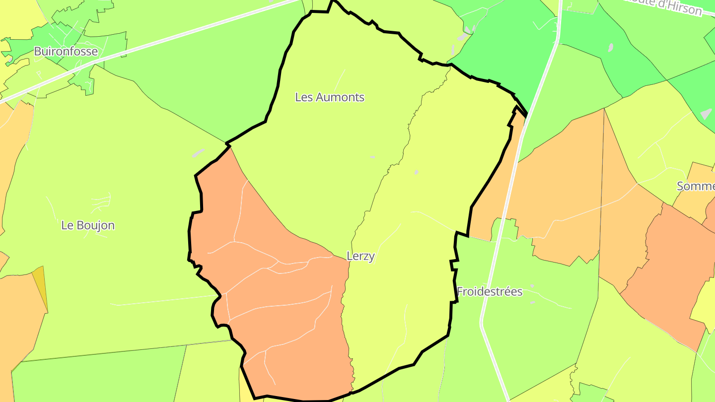Carte des prix de l'immobilier Lerzy