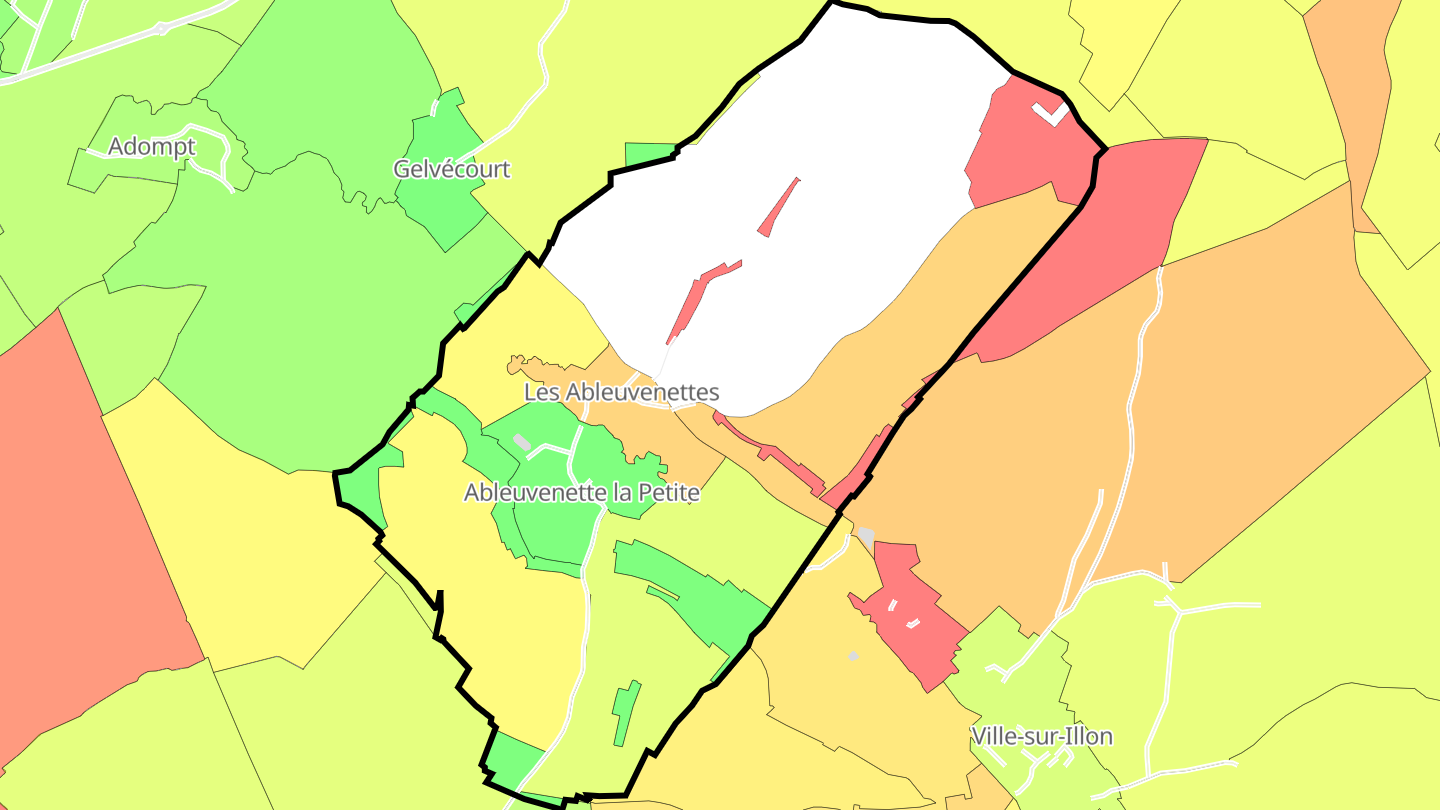 Carte des prix de l'immobilier Les Ableuvenettes