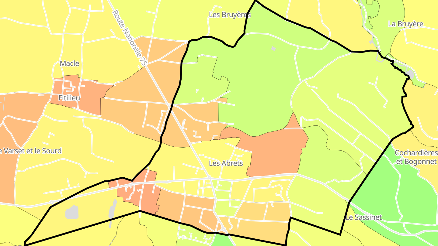Carte des prix de l'immobilier Les Abrets