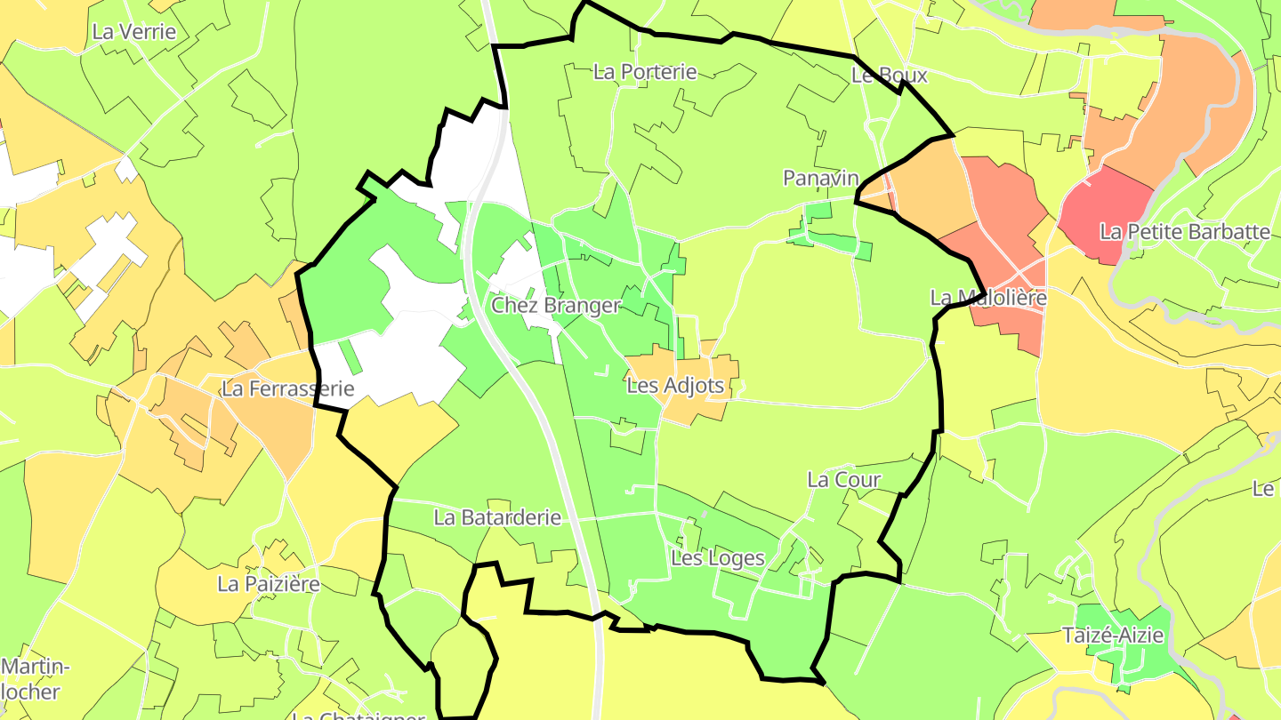Carte des prix de l'immobilier Les Adjots