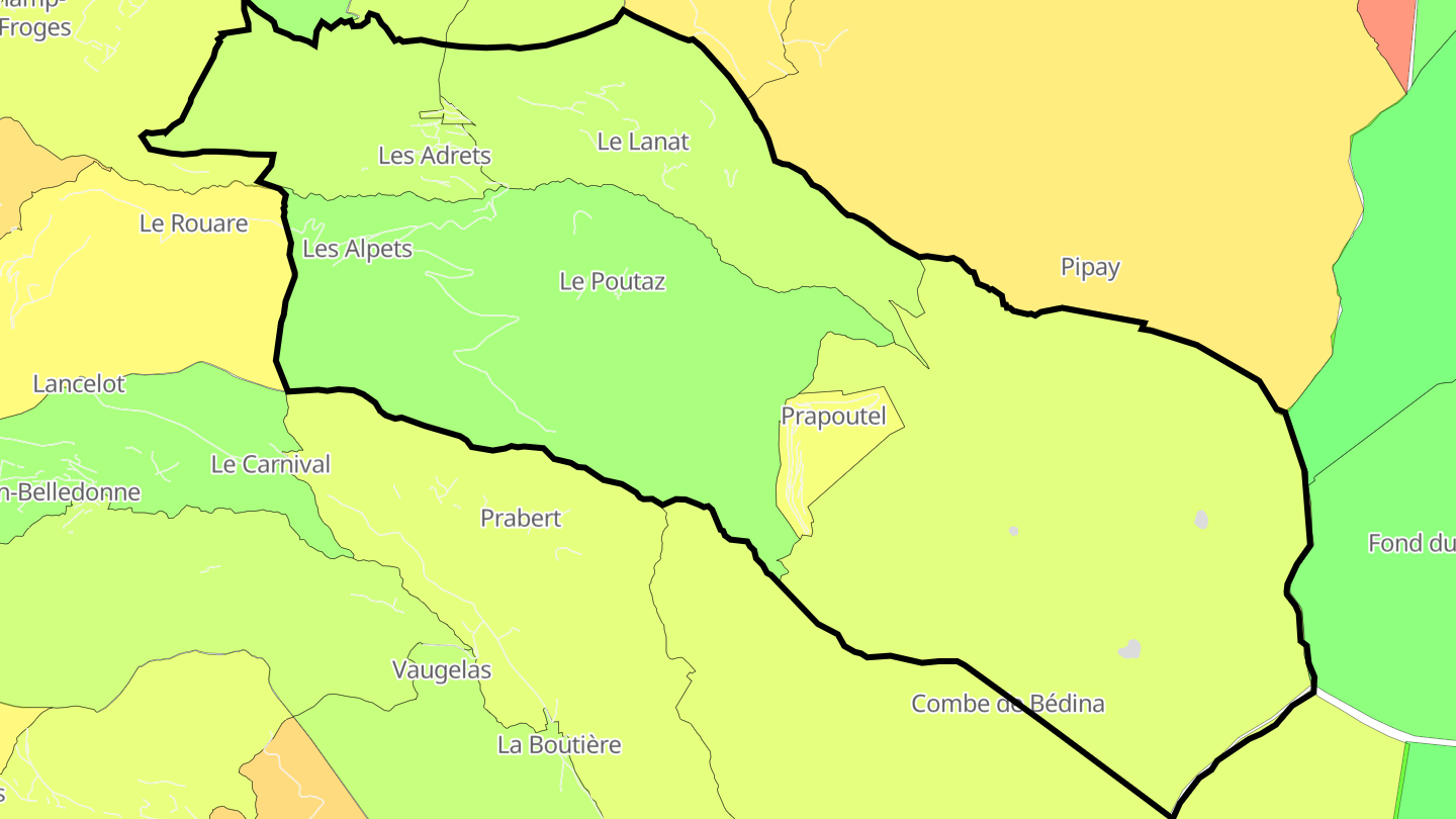 Carte des prix de l'immobilier Les Adrets