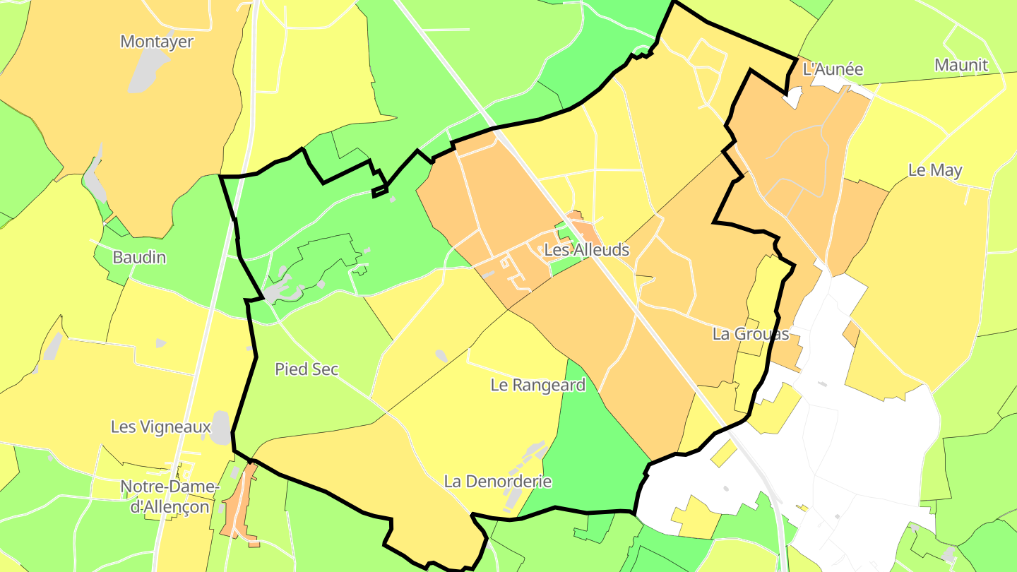 Carte des prix de l'immobilier Les Alleuds