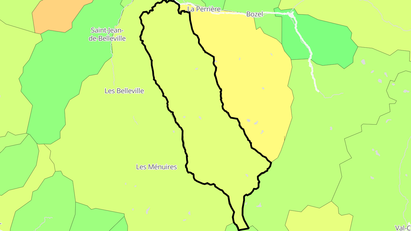 Carte des prix de l'immobilier Les Allues