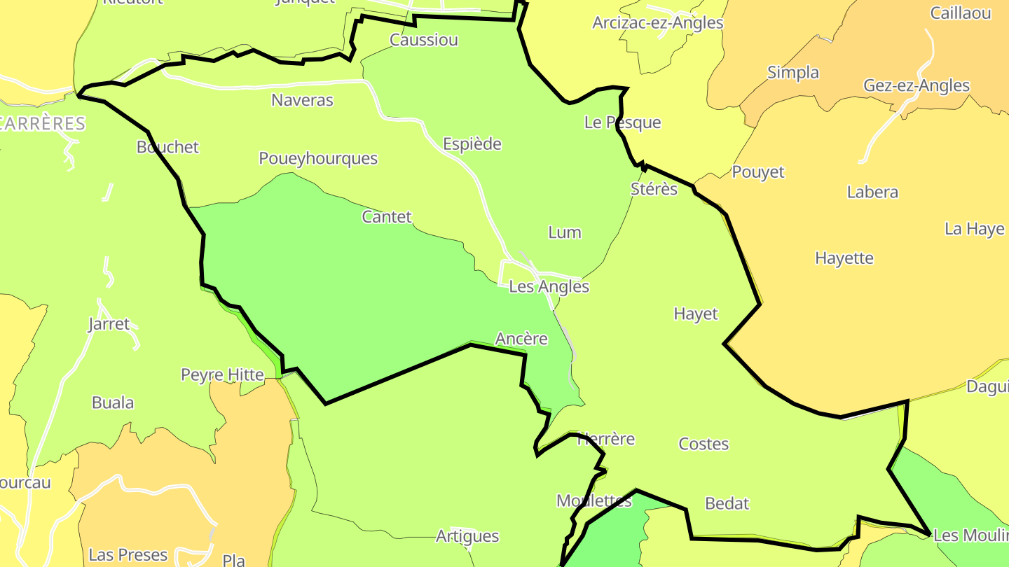 Carte des prix de l'immobilier Les Angles