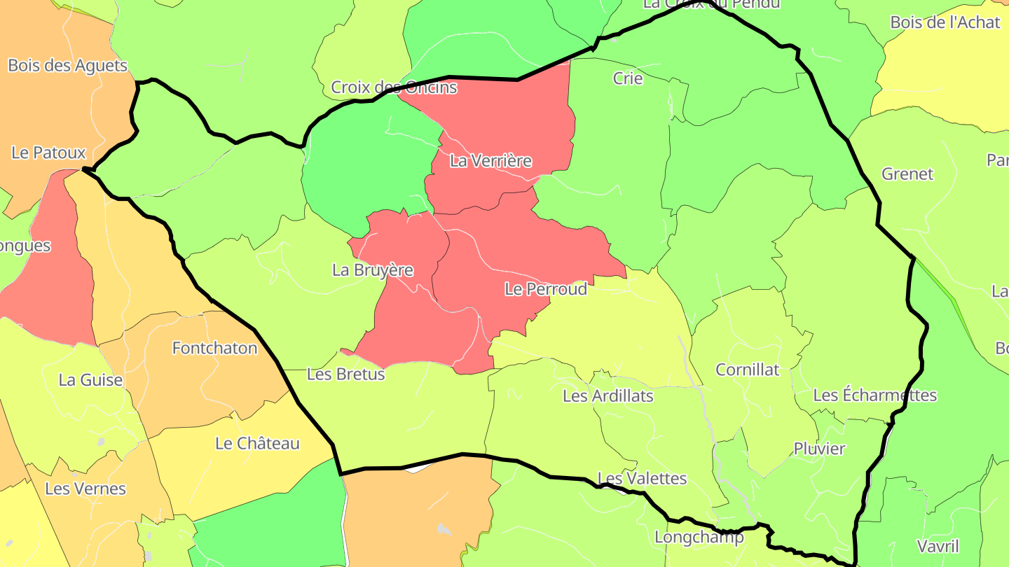 Carte des prix de l'immobilier Les Ardillats