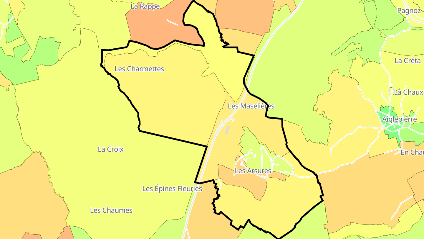 Carte des prix de l'immobilier Les Arsures