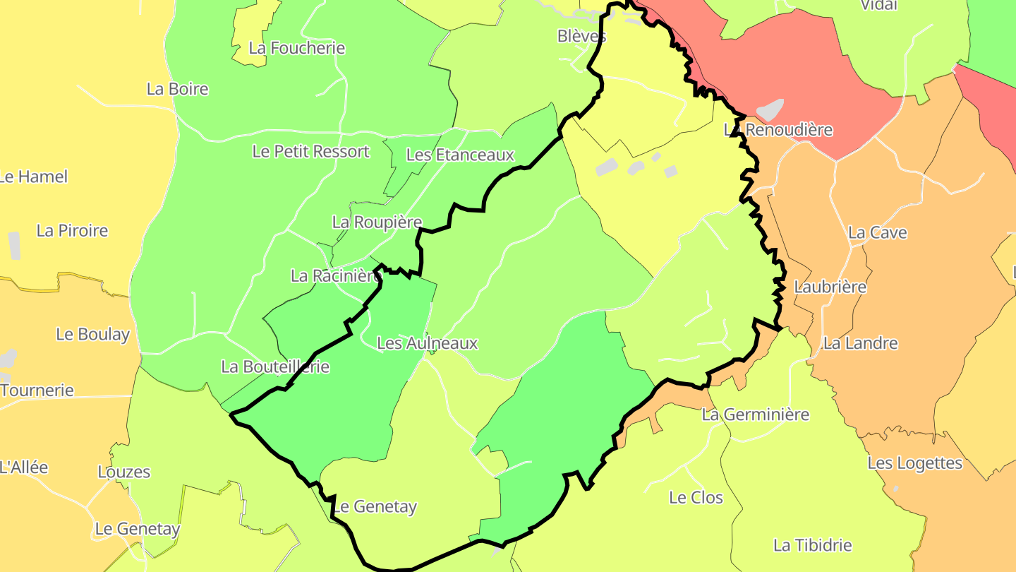 Carte des prix de l'immobilier Les Aulneaux