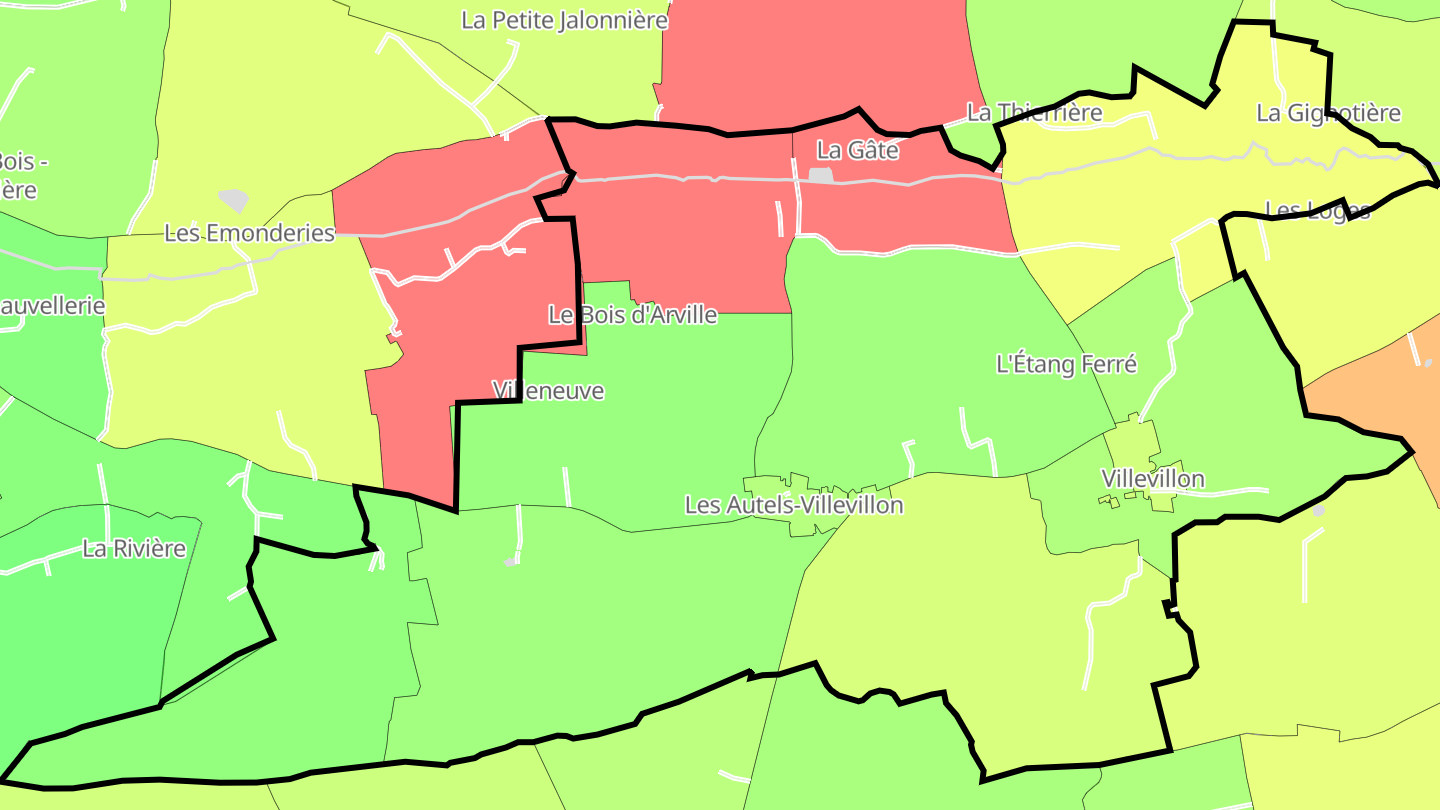 Carte des prix de l'immobilier Les Autels-Villevillon