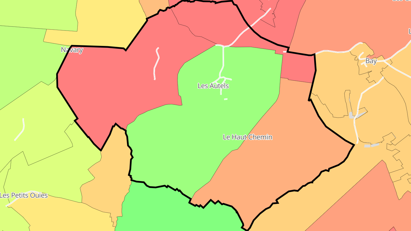 Carte des prix de l'immobilier Les Autels