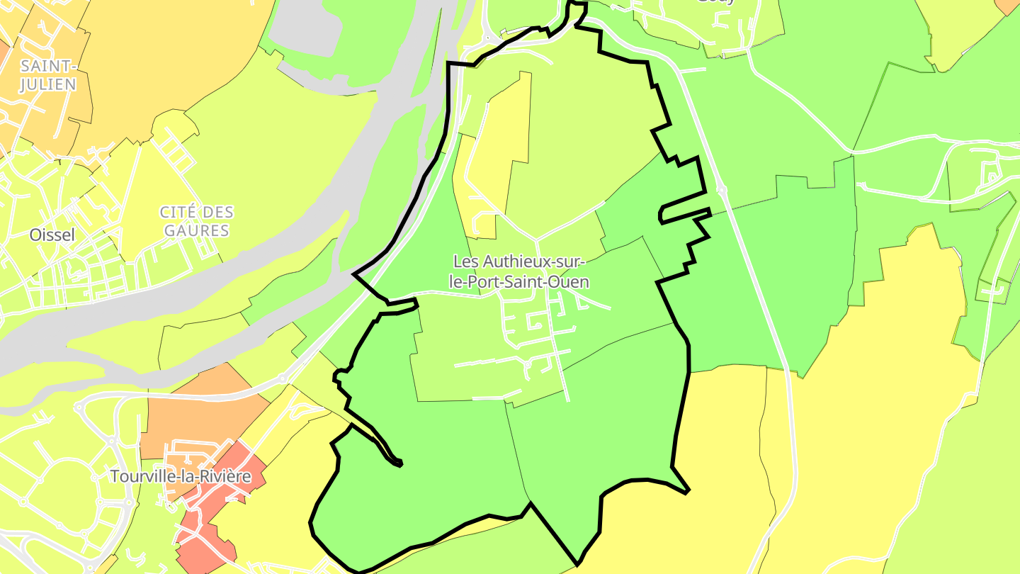 Carte des prix de l'immobilier Les Authieux-sur-le-Port-Saint-Ouen