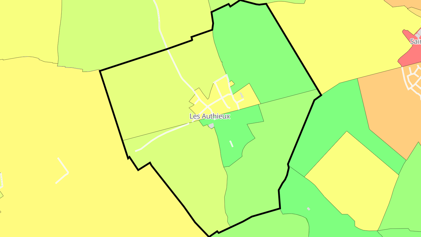 Carte des prix de l'immobilier Les Authieux