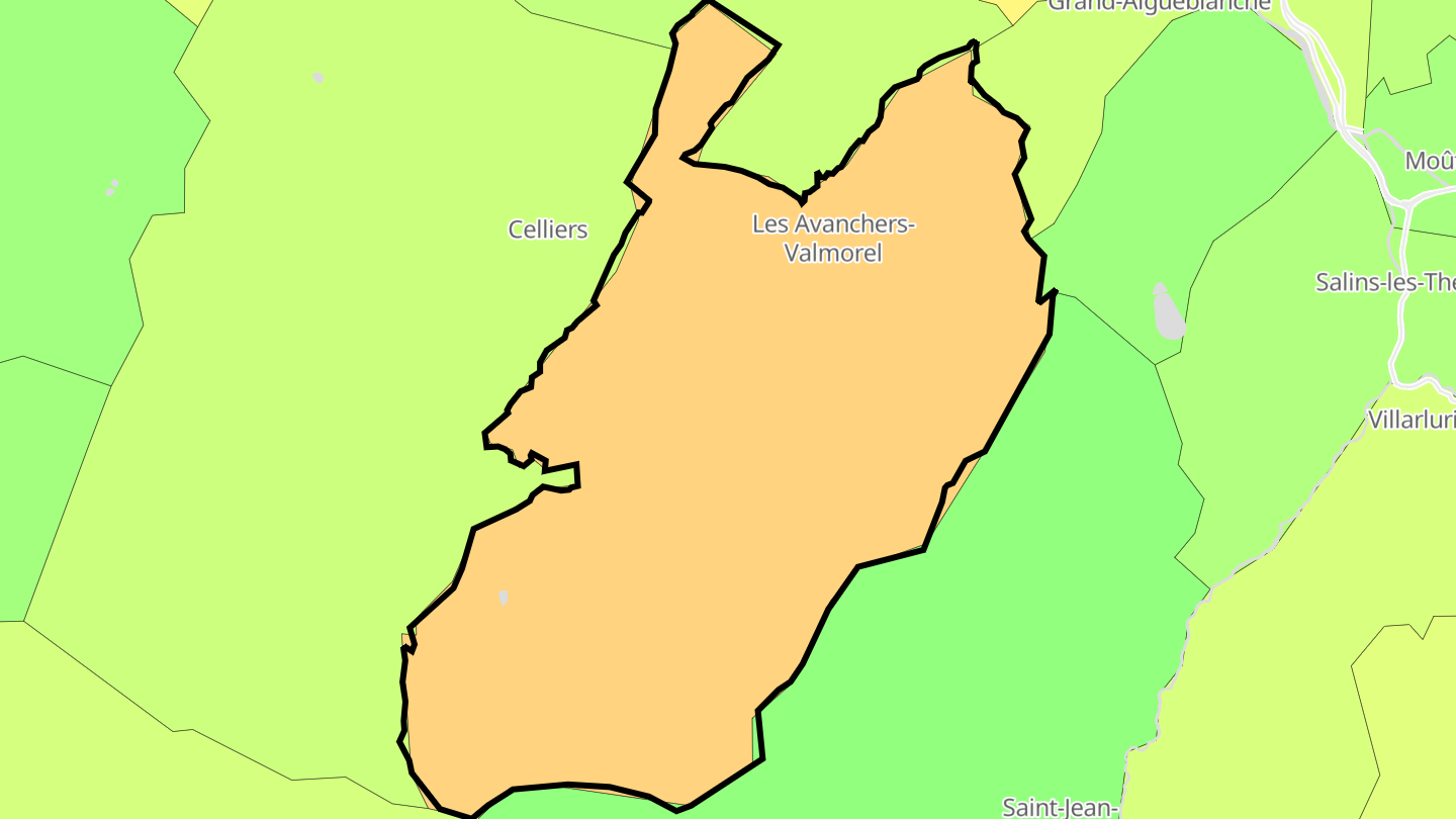 Carte des prix de l'immobilier Les Avanchers-Valmorel