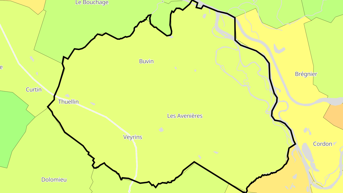 Carte des prix de l'immobilier Les Avenières Veyrins-Thuellin