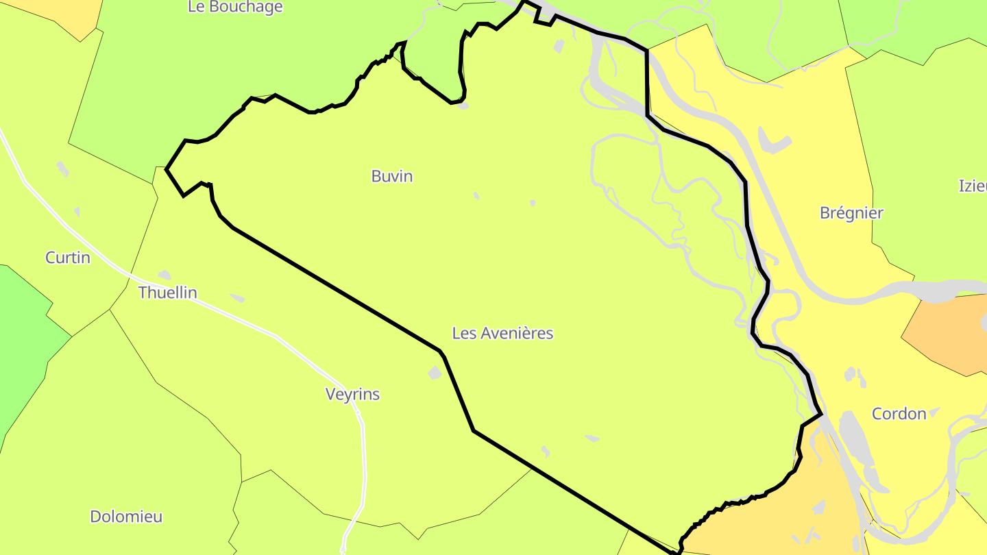 Carte des prix de l'immobilier Les Avenières