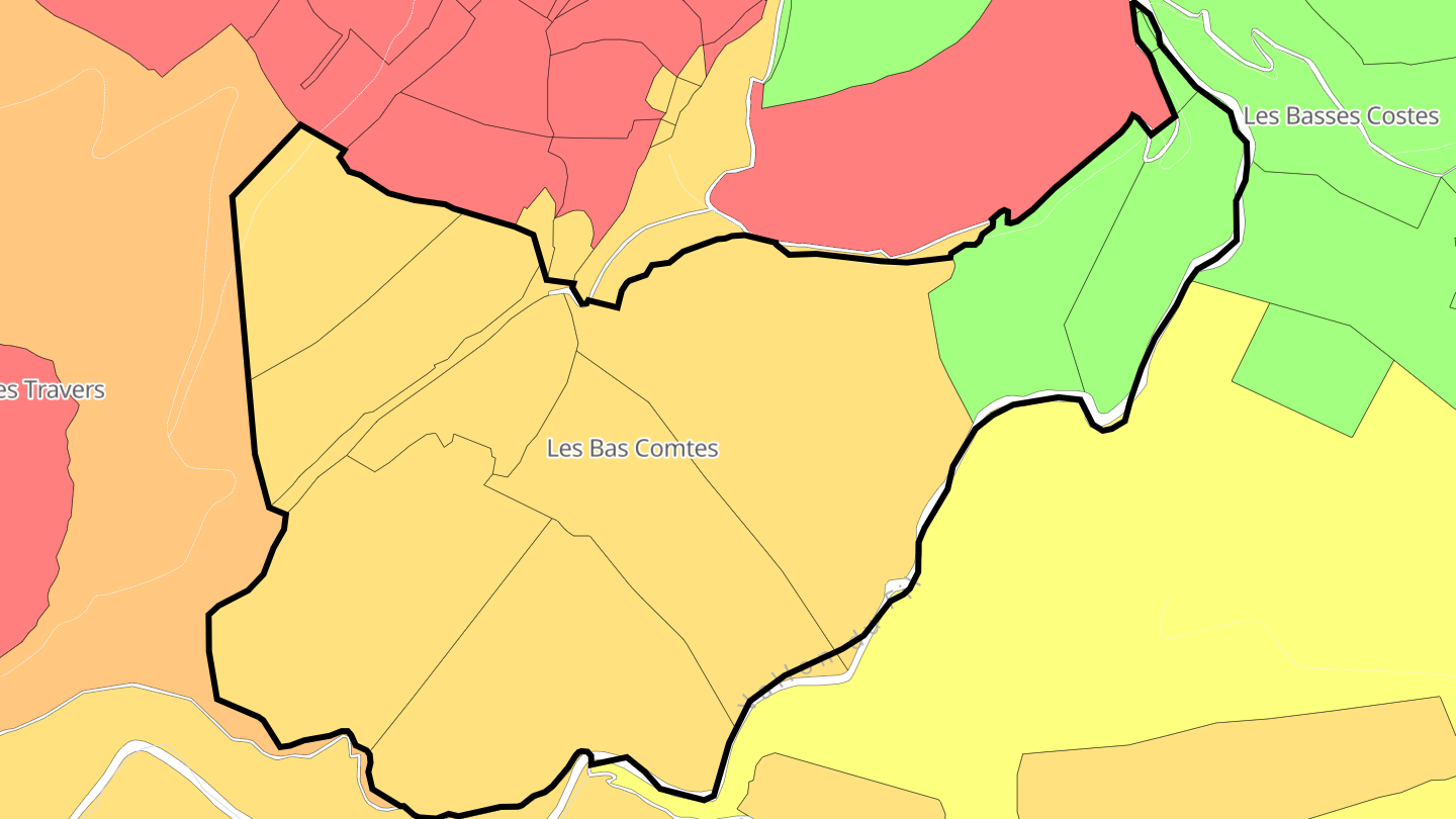 Carte des prix de l'immobilier Les Bas Comtes