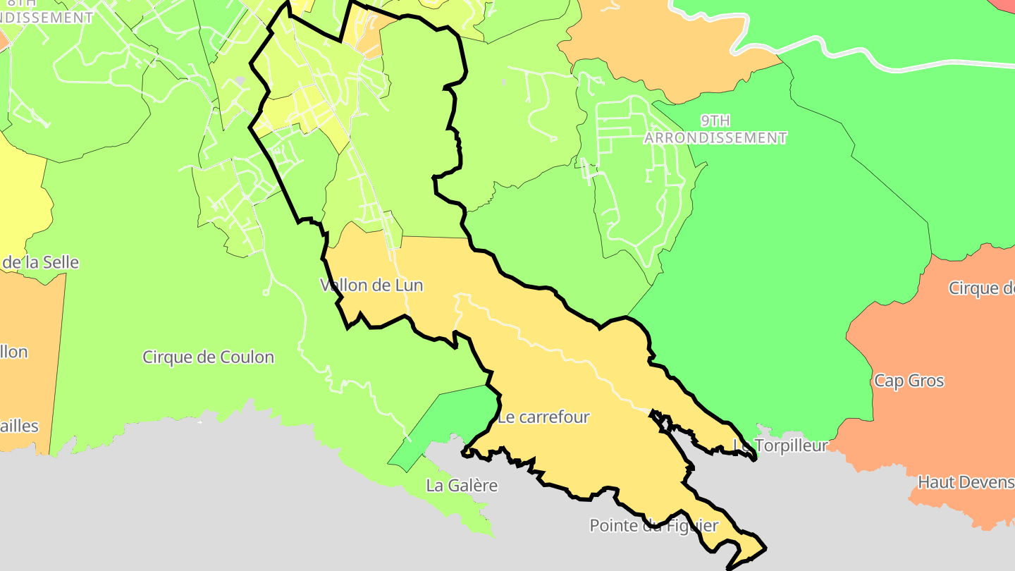 Carte des prix de l'immobilier Les Baumettes