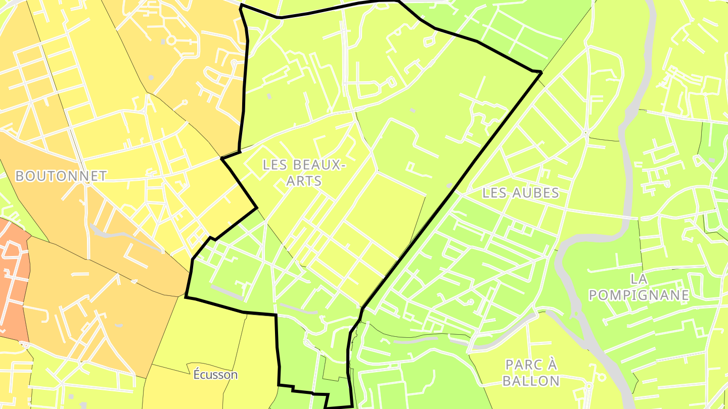 Carte des prix de l'immobilier Les Beaux-Arts