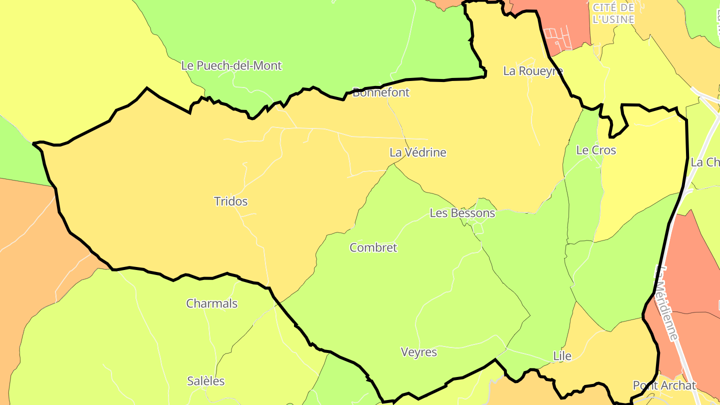 Carte des prix de l'immobilier Les Bessons
