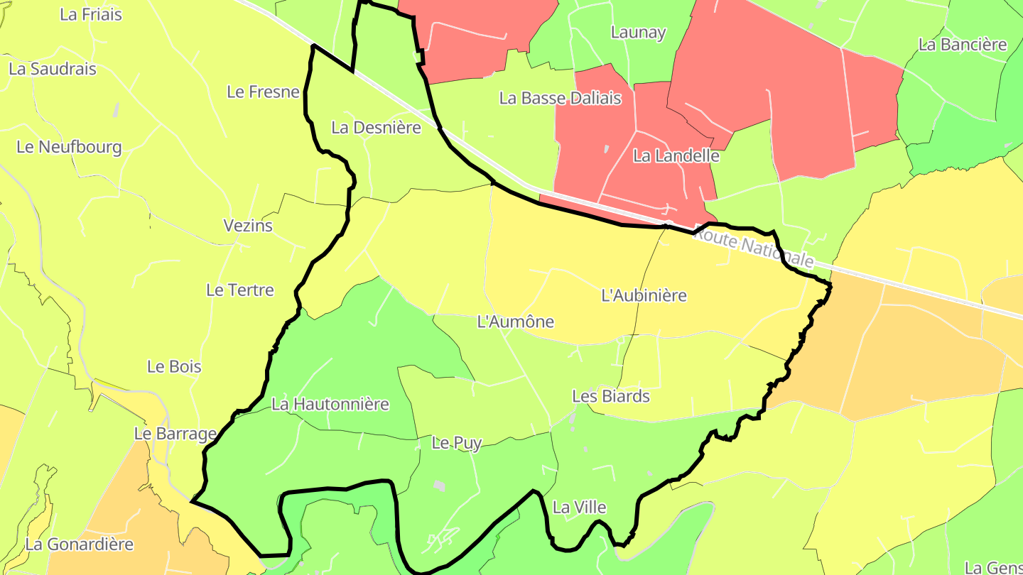 Carte des prix de l'immobilier Les Biards