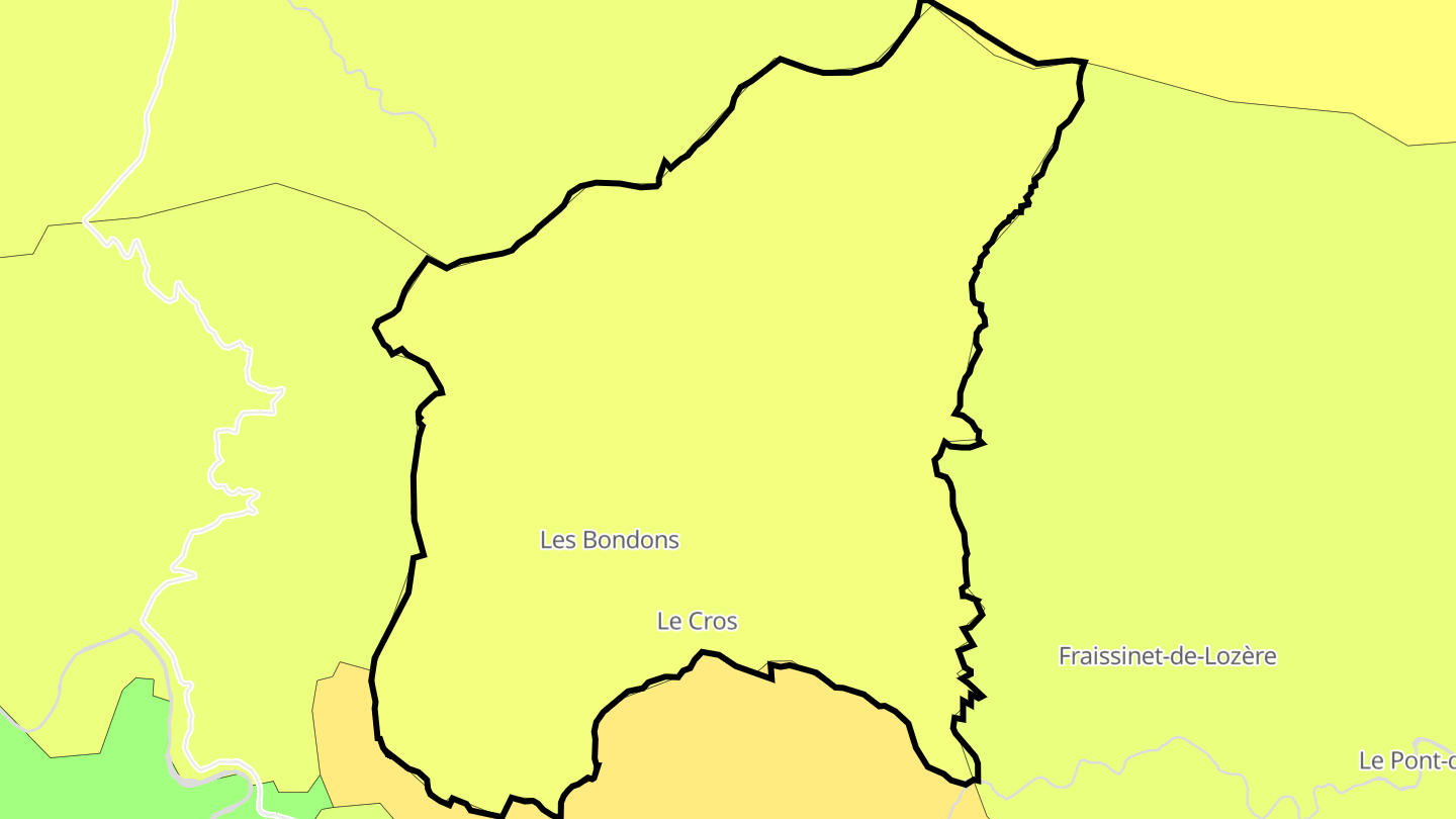 Carte des prix de l'immobilier Les Bondons