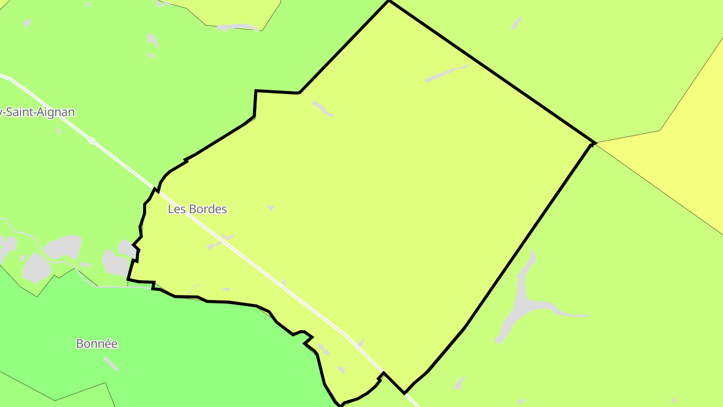 Carte des prix de l'immobilier Les Bordes